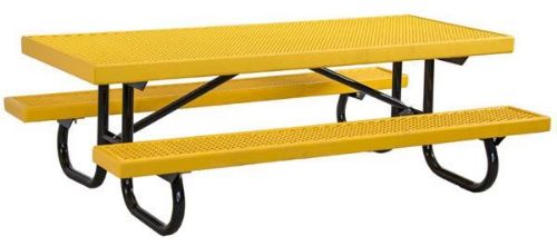 6 ft Childrens Rectangular Plastisol Picnic Table Galvanized Steel Frame