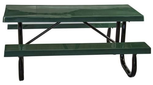 Picnic Tables 6 ft Rectangular Fiberglass Picnic Table with Galvanized Steel