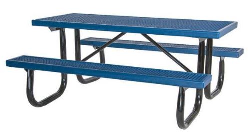 6 ft Rectangular Plastisol Picnic Table Welded Galvanized Steel