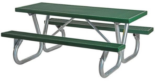 Picnic Table 8 ft Rectangular Plastisol Bolted Galvanized Frame