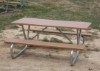 8 foot Rectangular Recycled Picnic Table with Bolted Galvanized Frame