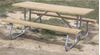 8 foot Rectangular Wooden Picnic Table Welded Steel