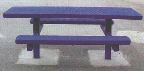 ADA Wheelchair Accessible 8 ft Rectangular Plastisol Picnic Table In-Ground