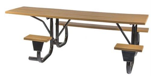 8 ft ADA Wheelchair Accessible Recycled Plastic Picnic Table with Welded Galvanized Steel Frame