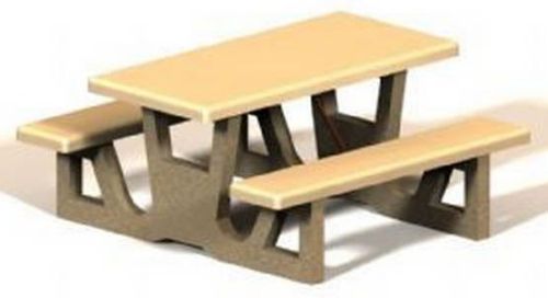 5 ft Concrete Rectangular Picnic Table with Exposed Aggregate