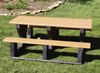 Picnic Tables 8 ft. Rectangular Recycled Plastic  Picnic Table, 'Walk Thru' Style With Three Legs, 580 lbs.