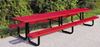 12 ft. Rectangular Thermoplastic Steel Picnic Table, Perforated Metal