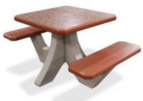 36" Wheelchair Accessible Square 2-Seat Concrete Picnic Table