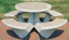 38" Concrete Round Picnic Table with Bolted Concrete Frame