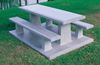 7 ft. Precast Rectangular Picnic Table with Pad, Single Piece Rectangular