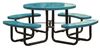 46" Round Thermoplastic Perforated Steel Picnic Table, Portable or Surface Mount