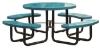 46" Round Thermoplastic Perforated Steel Picnic Table, Portable or Surface Mount