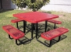 46" Square Thermoplastic Steel Picnic Table, Portable or Surface Mount