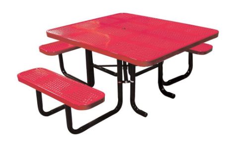 46" x 58" Perforated Metal ADA Thermoplastic Picnic Table, Handicap Accessible