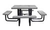 46" Square Perforated Thermoplastic Steel Picnic Table, Portable or Surface Mount