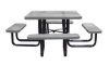 46" Square Perforated Thermoplastic Steel Picnic Table, Portable or Surface Mount