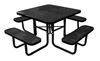 46" Square Perforated Thermoplastic Steel Picnic Table, Portable or Surface Mount