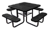 46" Square Perforated Thermoplastic Steel Picnic Table, Portable or Surface Mount