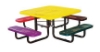 46 inch children's square expanded metal picnic table with multicolor seats and black frame