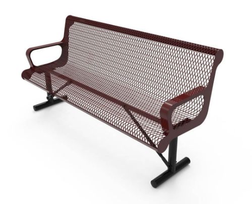 RHINO Quick Ship 4 Foot Contour Thermoplastic Bench with Back Portable