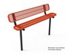 RHINO 8 Foot Thermoplastic Bench with Back - Inground - Expanded Metal