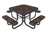 RHINO Octagonal Thermoplastic Steel Picnic Table Portable Perforated Metal