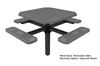 RHINO Octagonal Pedestal Picnic Table Inground  Mount Perforated Metal