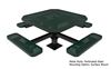 RHINO Octagonal Pedestal Picnic Table Surface Mount Perforated Metal