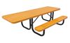 RHINO Quick Ship ADA Rectangular 8 Foot Thermoplastic Picnic Table, Portable, Handicap Accessible - Perforated Metal