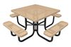 RHINO Square Thermoplastic Steel Picnic Table Quick Ship Perforated 