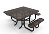 RHINO Quick Ship ADA Square Thermoplastic Picnic Table, 3 SeatsPerforated Metal Portable