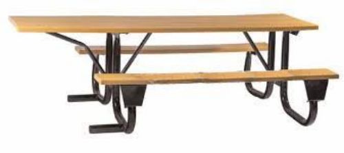 8 ft ADA Wheelchair Accessible Wood Picnic Table with Welded Galvanized Steel Frame