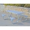 8 ft ADA Wheelchair Accessible Aluminum Picnic Table Welded Galvanized Steel Frame