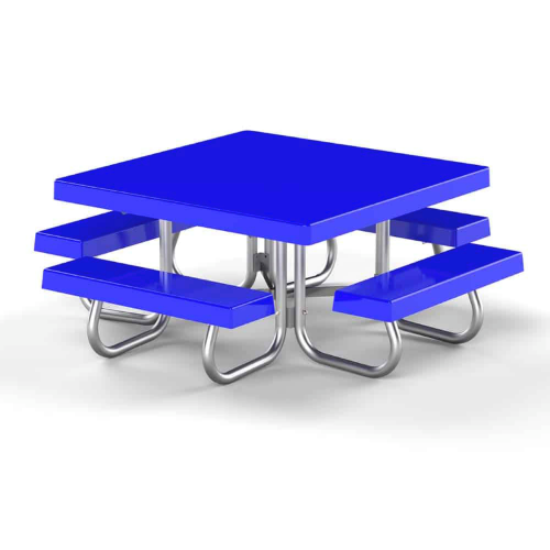 	48" Square Fiberglass Picnic Table Galvanized Steel Frame