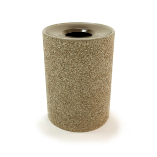 39 Gallon Concrete Trash Receptacle with Aluminum Pitch-In Top