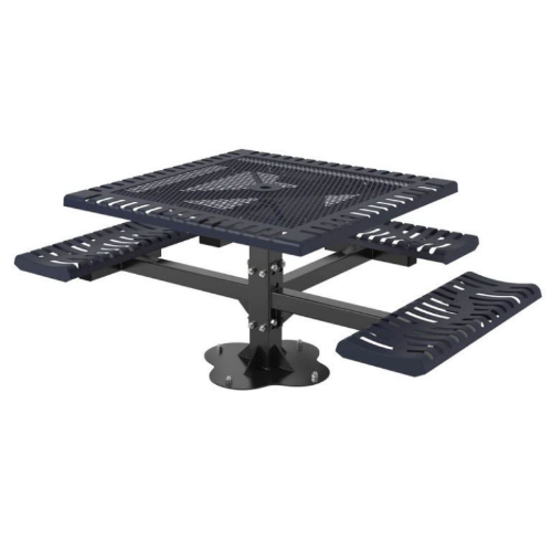 Square Thermoplastic Picnic Table Classic Style Surface Mount