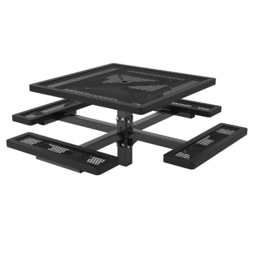 Square Thermoplastic Steel Picnic Table, Regal Style