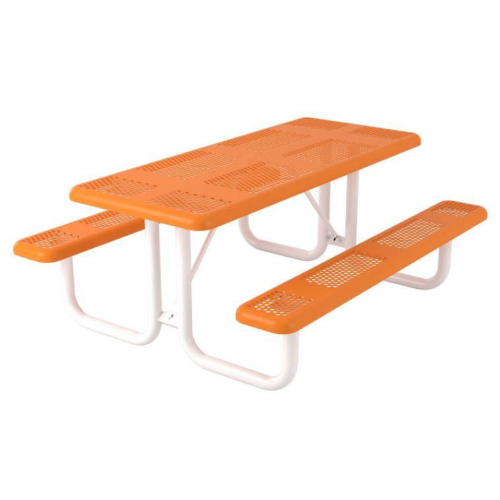 6 ft. Rectangular Thermoplastic Steel Picnic Table Perforated Style