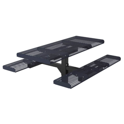 Rectangular Thermoplastic Steel Picnic Table Rolled Style