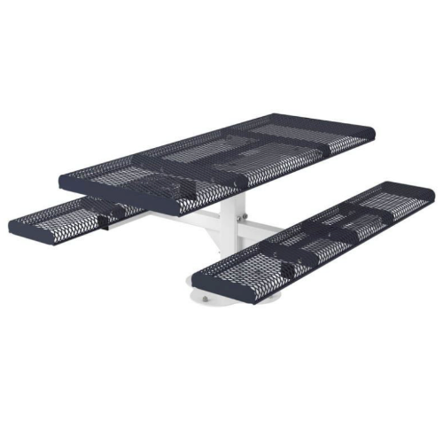 Rectangular Thermoplastic Steel Picnic Table Rolled Style