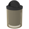 32 Gallon Plastic Coated Expanded Metal Trash Receptacle with Dome Lid