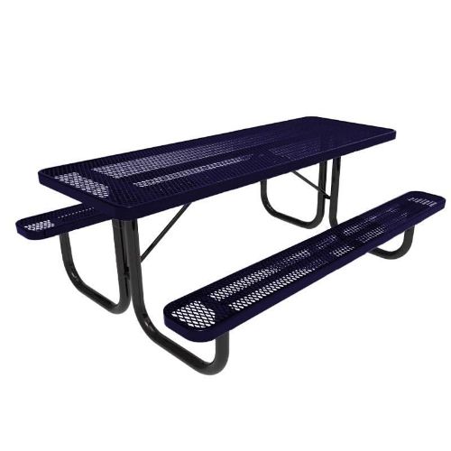 RHINO Quick Ship Rectangular 8 Foot Thermoplastic Picnic Table, Portable, 264 lbs.