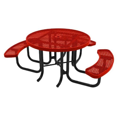 RHINO Expanded Metal 3 Seat Round Thermoplastic Picnic Table
