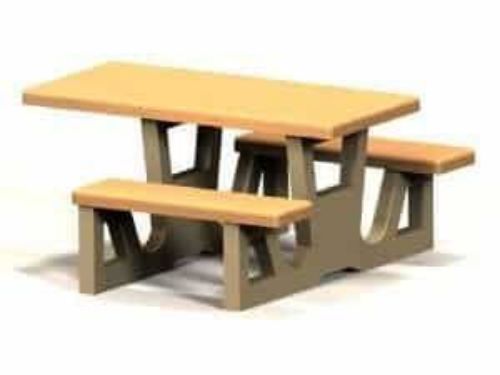 7 ft ADA Wheelchair Accessible Concrete Rectangular Picnic Table with Exposed Aggregate