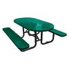 7 ft. Oval Picnic Table Perforated Plastic Coated Expanded Metal with Powder Coated Steel Tube,255 lbs.