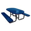 7 ft. Oval Picnic Table Perforated Plastic Coated Expanded Metal with Powder Coated Steel Tube,255 lbs.