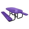 7 ft. Oval Picnic Table Perforated Plastic Coated Expanded Metal with Powder Coated Steel Tube,255 lbs.
