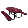 7 ft. Oval Picnic Table Perforated Plastic Coated Expanded Metal with Powder Coated Steel Tube,255 lbs.