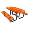 6 ft. Oval Picnic Table, Plastic Coated Expanded Metal with Powder Coated Steel Tube