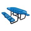 6 ft. Oval Picnic Table, Plastic Coated Expanded Metal with Powder Coated Steel Tube